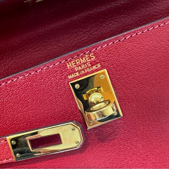 Hermes Chèvre de Coromandel Kelly II 25 Retourne Rouge Vif - Picture 14 of 15